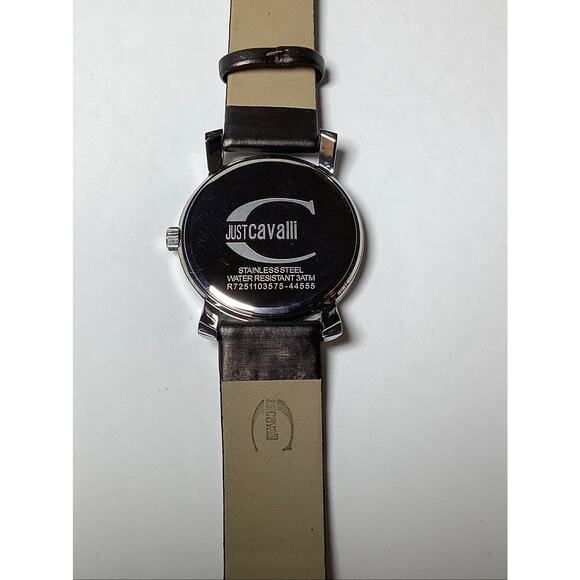 Just Cavalli Brown Leather Leopard Dial Crystal Rhinestone Bezel Watch F11-10 main image 4